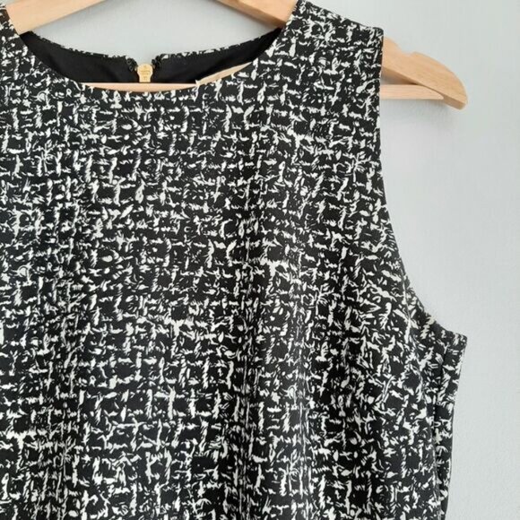 MICHAEL KORS Sleeveless Sheath Knee Length Dress Abstract Pattern B&W Sz M - Picture 5 of 15